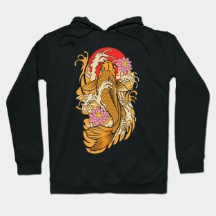 Koi Fish and Lotus Flowers Hoodie